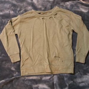 Green ripped long sleeve